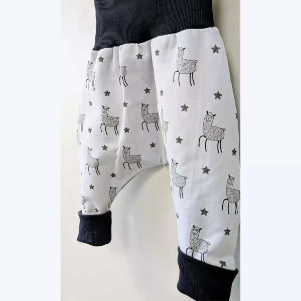Sarouel pantalon évolutif lamas détails
