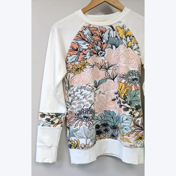 Sweat femme feuilles en coton